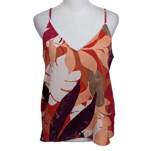 a new day Pink and Orange Floral Tank Top Size XS NWT Colorful Print Cami Top - Picture 1 of 7